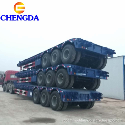 Factory Outlet Cheap Triaxle 4 Axle 60 Tons Low Boy Lowbed Semi Trailer